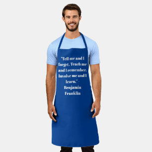 Tablier Personnaliser Nom texte minimaliste élégant bleu b