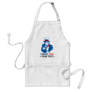 TABLIER PERSONNALISER ONCLE SAM VEUT VOUS, <YOUR TEXT>