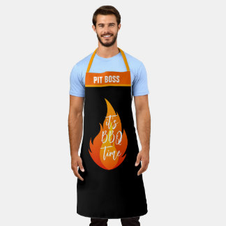 Tablier Personnaliser Pit Boss Drôle C'est BBQ Time Grill