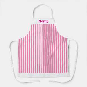 Tablier Personnaliser Rayure Rose Bonbon