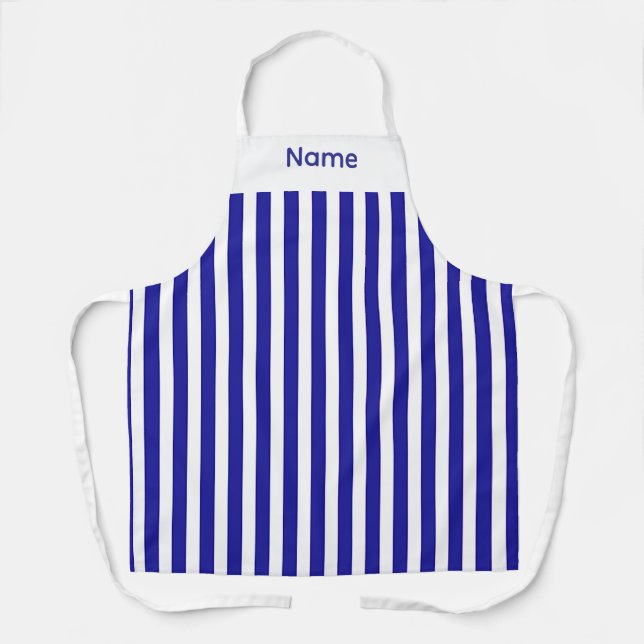Tablier Personnaliser Rayures Bleues (Recto)