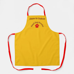 Tablier Personnaliser Red Paw Petit Chien élevant Jaune