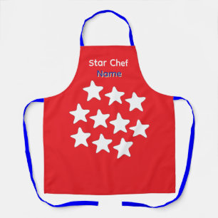 Tablier Personnaliser Star Chef Bretelles Bleues