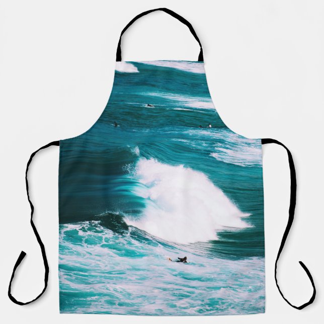 Tablier Personne en surf avec vagues de l'océan (Recto)