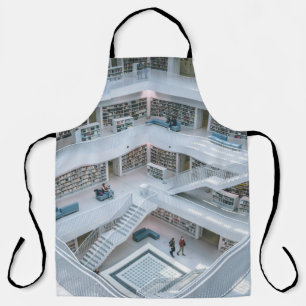 TABLIER PERSONNES MARCHANT À L'INTÉRIEUR DE LA BIBLIOTH