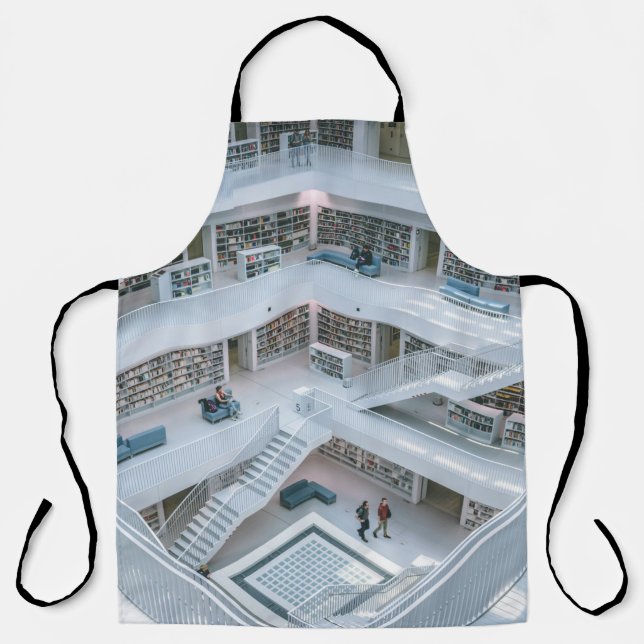 TABLIER PERSONNES MARCHANT À L'INTÉRIEUR DE LA BIBLIOTHÈQU (Recto)