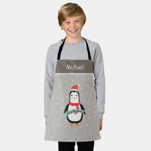 Tablier Pesonalized Cute petit pingouin de Noël