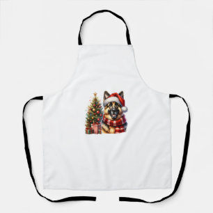 Tablier Petit Berger Allemand Chien Santa Hat Arbre de Noë