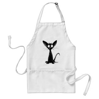 Tablier Petit chat noir