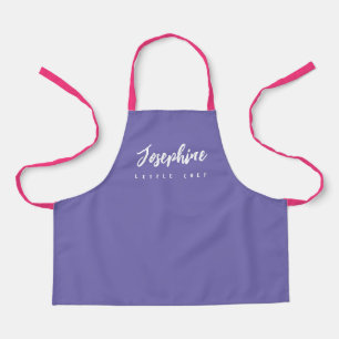 Tablier Petit Chef Violet Nom en Script Enfants Personnali