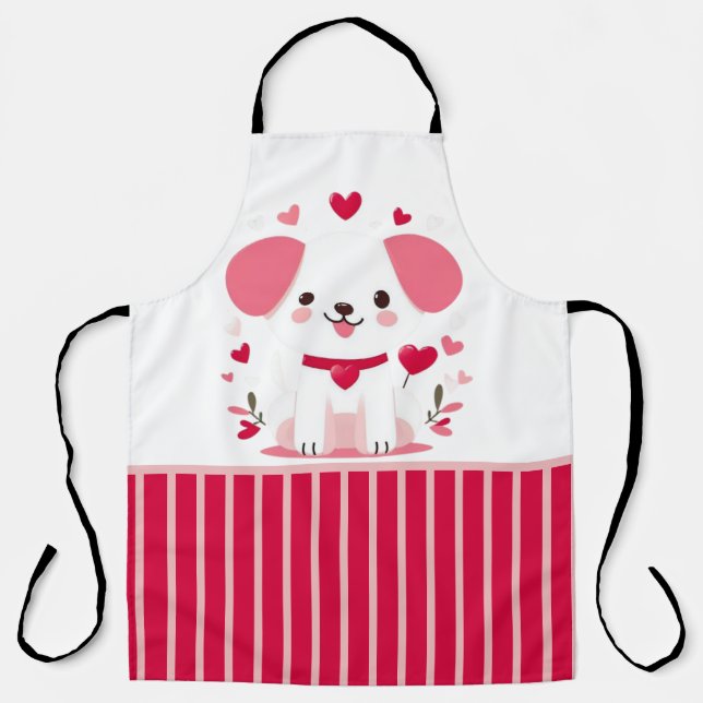 Tablier Petit chiot de la Saint-Valentin (Recto)