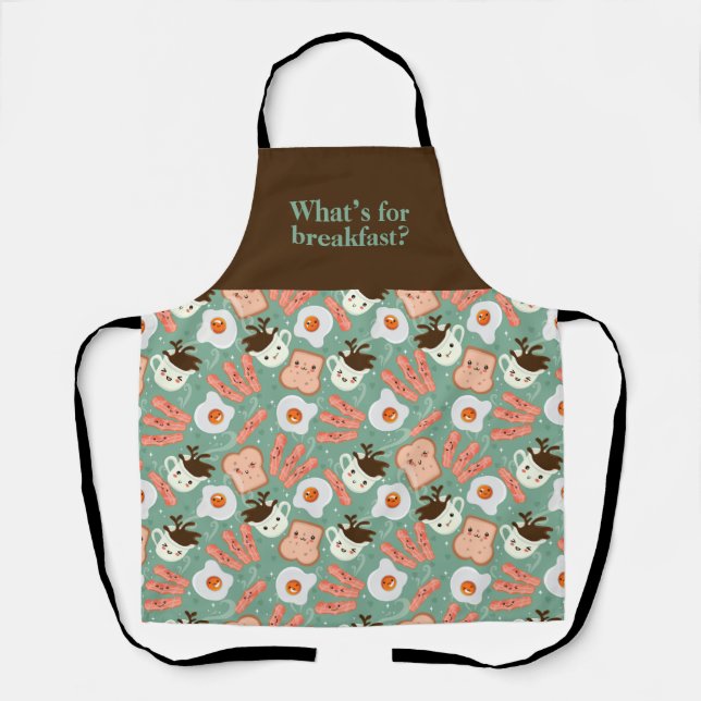 Tablier Petit-déjeuner Oeufs Bacon Toast Café Apron (Recto)