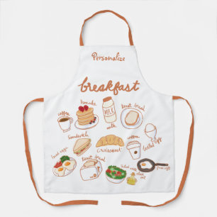 Tablier Petit-déjeuner Oeufs Coffee Pancakes Cuisine fémin