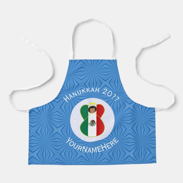 Tablier Petit drapeau de Hanukkah ange mexicain personnali (Recto)