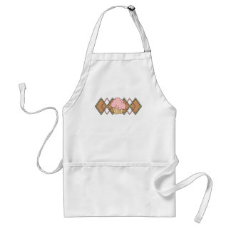 Tablier Petit gâteau rose à motifs de losanges