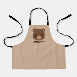 Tablier Petit ours Brown mignon avec nom personnalisé