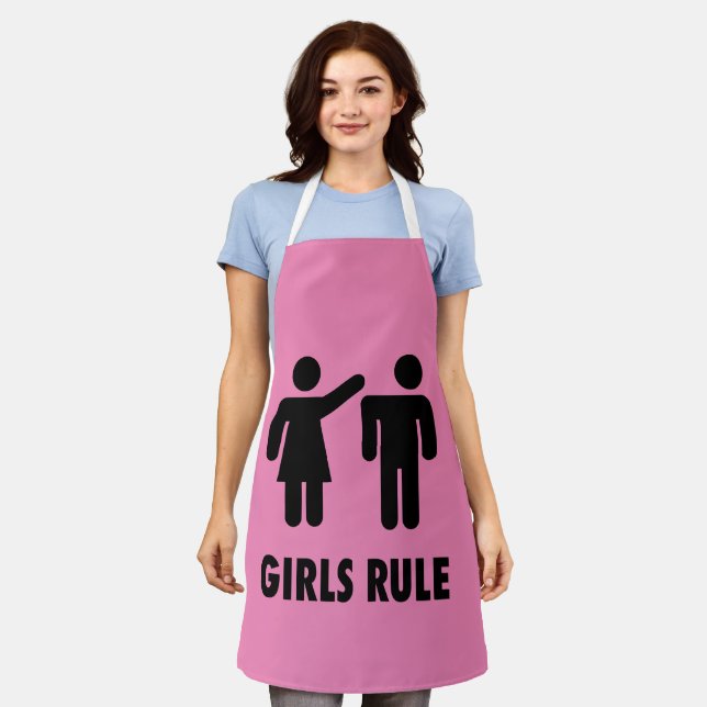 TABLIER PETITE FILLE POWER ROSE FILLES CUISINE APRON (Porté)