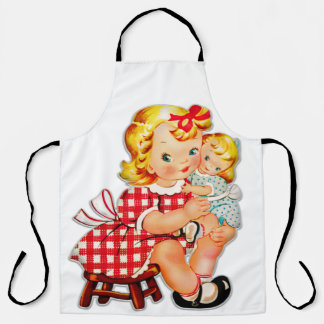 Tablier Petite fille rétro vintage poupée enfant