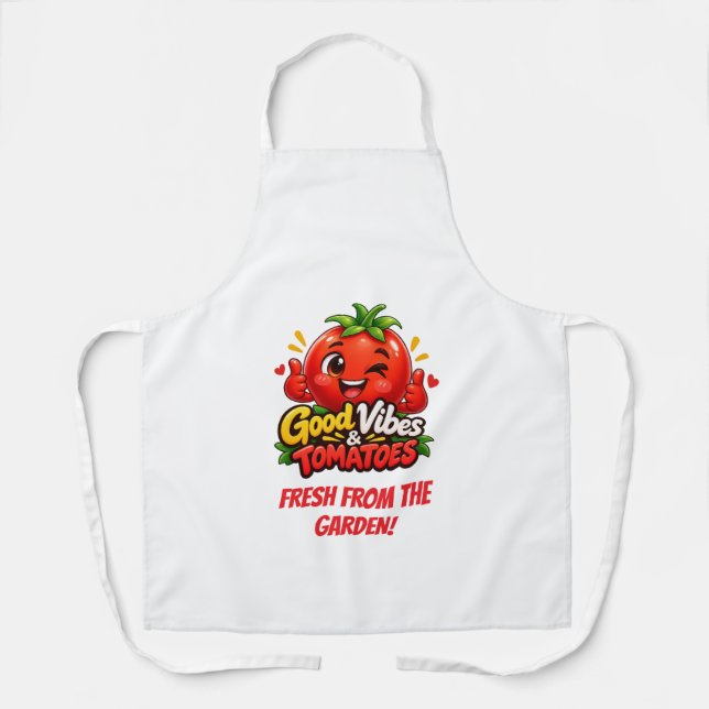 Tablier Petite Impression de Tomate – Frais du Jardin 🍅 (Recto)