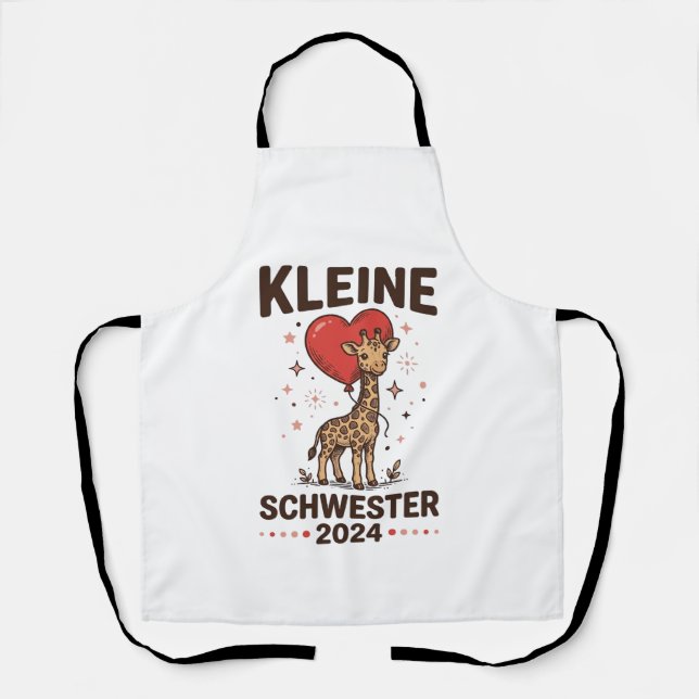 Tablier Petite sœur 2024 Conception de sœur girafe mignonn (Recto)