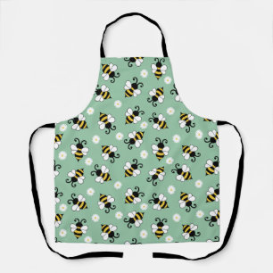 Tablier Petites abeilles mignonnes et fleurs marguerites m