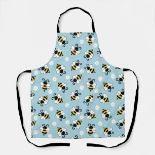 Tablier Petites abeilles mignonnes et fleurs marguerites m
