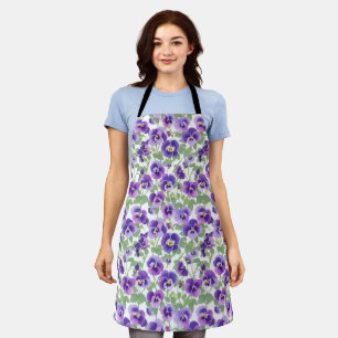 Tablier Petites Pansies violettes Pastel