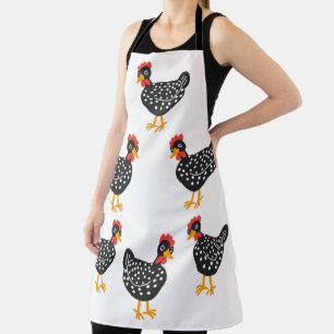 Tablier Petites poules noires