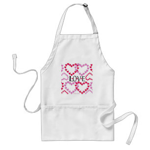 Tablier Petits coeurs rose rouge AMOUR