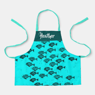 Tablier Petits poissons bleus