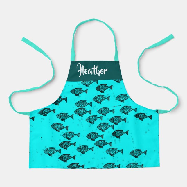 Tablier Petits poissons bleus (Recto)