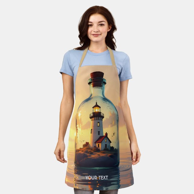Tablier Phare mignon de fantaisie dans une bouteille (Porté)