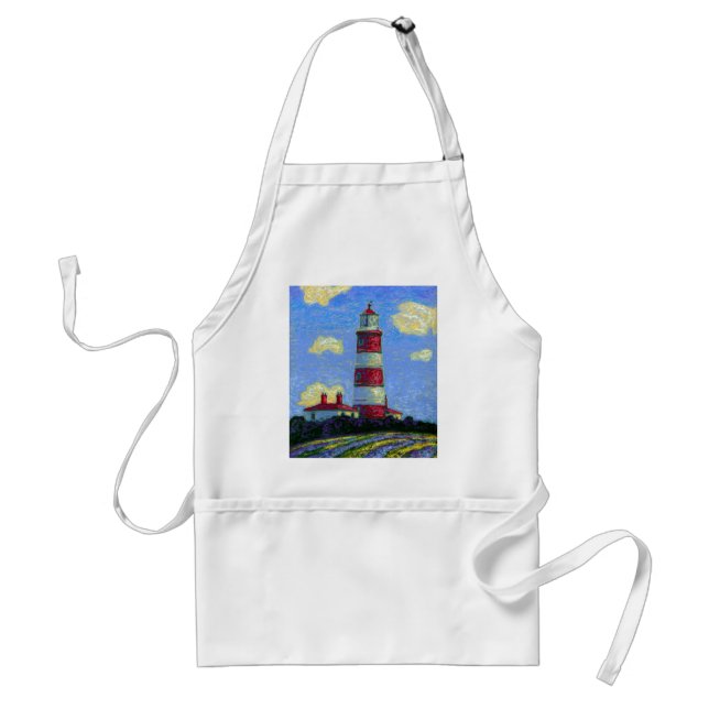 Tablier Phare Pastel et champs de lavande (Devant)