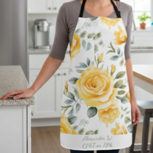 Tablier Pharmacie personnalisée Yellow Rose & RX