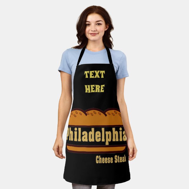 Tablier Philadelphie Design Abstrait ajouter du texte, Apr (Porté)