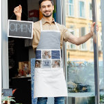 Tablier Photo Collage moderne & Bleu Happy Fête des pères<br><div class="desc">Modern Collage Photo & Blue Happy Fête des pères Gift est un cadeau personnalisé et réfléchi pour célébrer l'homme spécial dans votre vie sur la Fête des pères. Le cadeau comprend un cadre photo de collage magnifiquement conçu avec de l'espace pour de multiples images, vous permettant de capturer et d'afficher...</div>