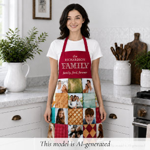 Tablier Photo de famille personnalisée