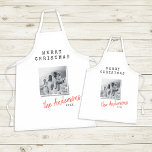 Tablier Photo de famille vintage de Noël minimale moderne<br><div class="desc">Appartement de vacances vintage Noël moderne</div>