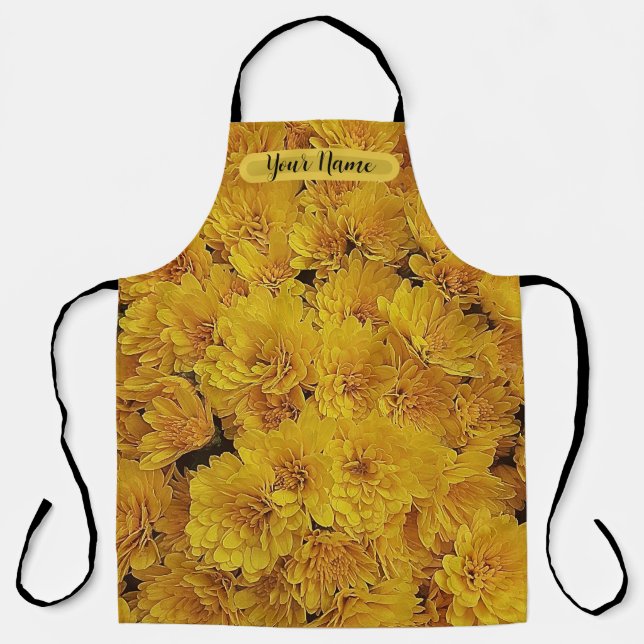 Tablier Photo de fleurs de Mums jaunes (Recto)