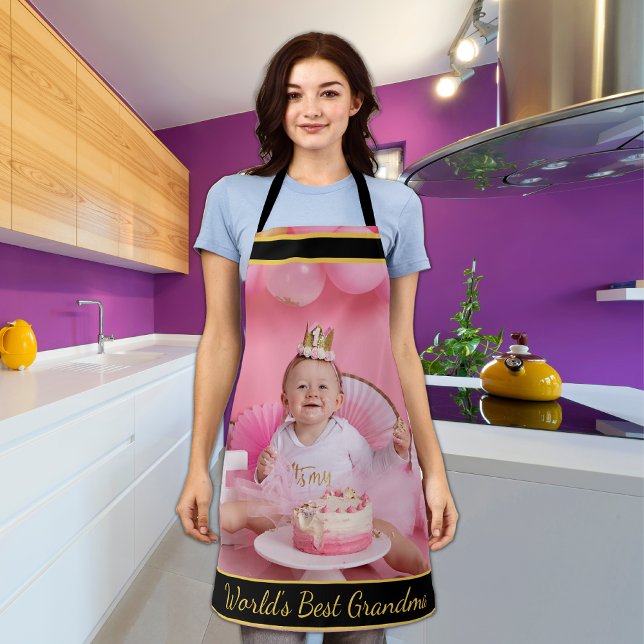 Tablier Photo de la meilleure grand-mère du monde  (Créateur téléchargé)