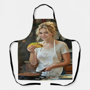 Tablier Photo de manger des tacos Personnaliser