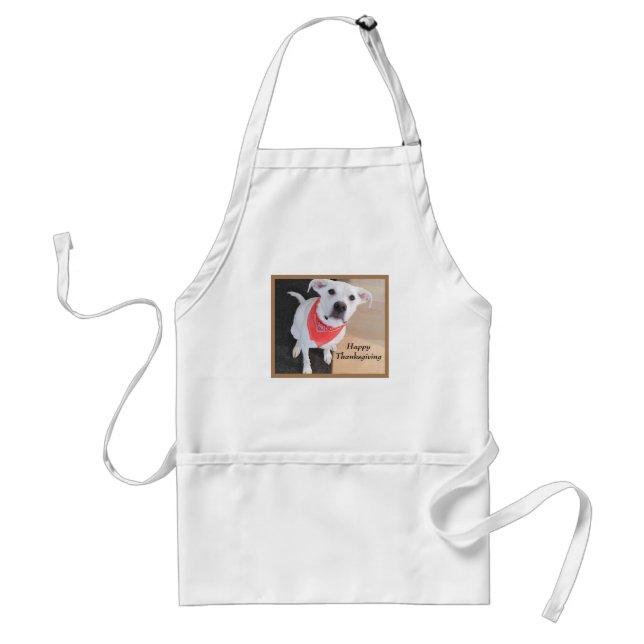 Tablier Photo de mignon chien chiot Thanksgiving (Devant)