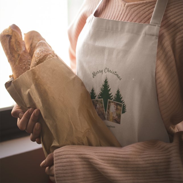 Tablier Photo de Noël bois rustique (Créateur téléchargé)