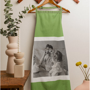 Tablier Photo Famille Moderne Vert Simple Lovely Cadeau