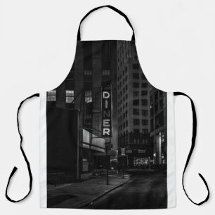 TABLIER PHOTO GRAYSCALE DE PEARL DINER SIGNE EN VILLE