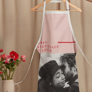 Tablier Photo moderne   Cadeau de Valentines Rouge et Rose