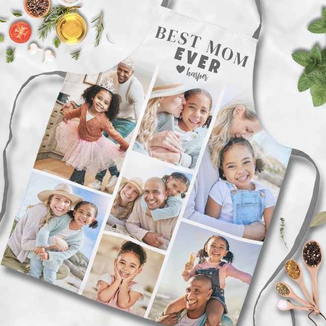 Tablier Photo personnalisée Meilleure maman (Personalized Photo Best Mom Apron)