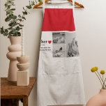 Tablier Photo & Texte Moderne Coeur Rouge Mère Cadeau<br><div class="desc">La photo de collage moderne et texte rouge coeur cadeau mère est un cadeau magnifique et unique que toute mère aimerait recevoir. Ce cadeau est une oeuvre d'art personnalisée qui combine des photos préférées et des messages sincères pour créer un souvenir unique. Le design moderne du collage est sûr de...</div>