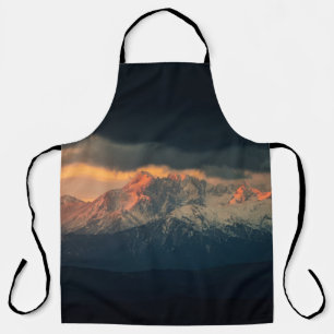 TABLIER PHOTOGRAPHIE DU PAYSAGE DES MONTAGNES DE NEIGE SOU
