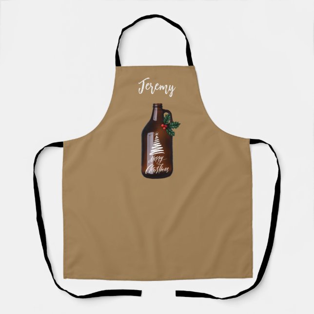 Tablier Pichet à bière moderne pour Noël Growler  (Recto)
